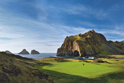 GOLFKLUBBURINN in Vik Iceland photographed the week of September 15th  2014 Hole #13