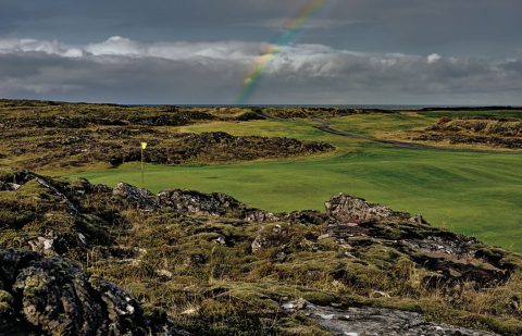 Keilir Golf Club in Hafnarjordur Icelkand (Just outside Reykjavik) photographed the week of September 21st  2014 Hole #6