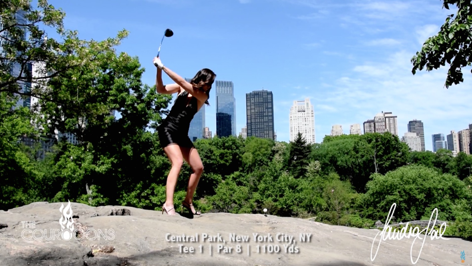 Sandra Gal beim Street Golf in New York – hier im Central Park.