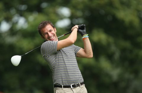 MONZA, ITALY - SEPTEMBER 16:  Alessandro Del Piero, former Italy and Juventus footballer, in action during the Pro Am prior to the start of the 72nd Open d'Italia at Golf Club Milano on September 16, 2015 in Monza, Italy.  (Photo by Andrew Redington/Getty Images)
