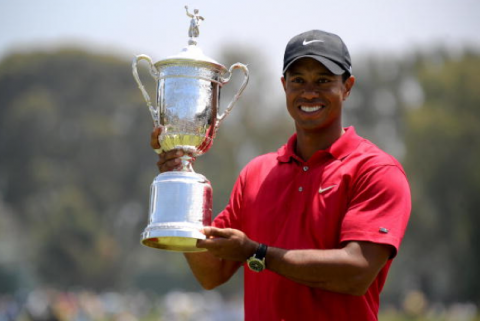Tiger Woods bei seinem letzten Major-Sieg: Die US Open 2008.
