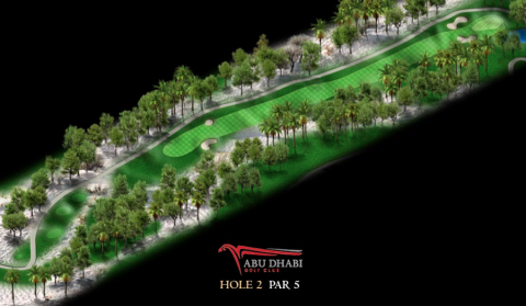 Abu Dhabi Golf Club: Loch 2 (Par 5, 582 Meter)