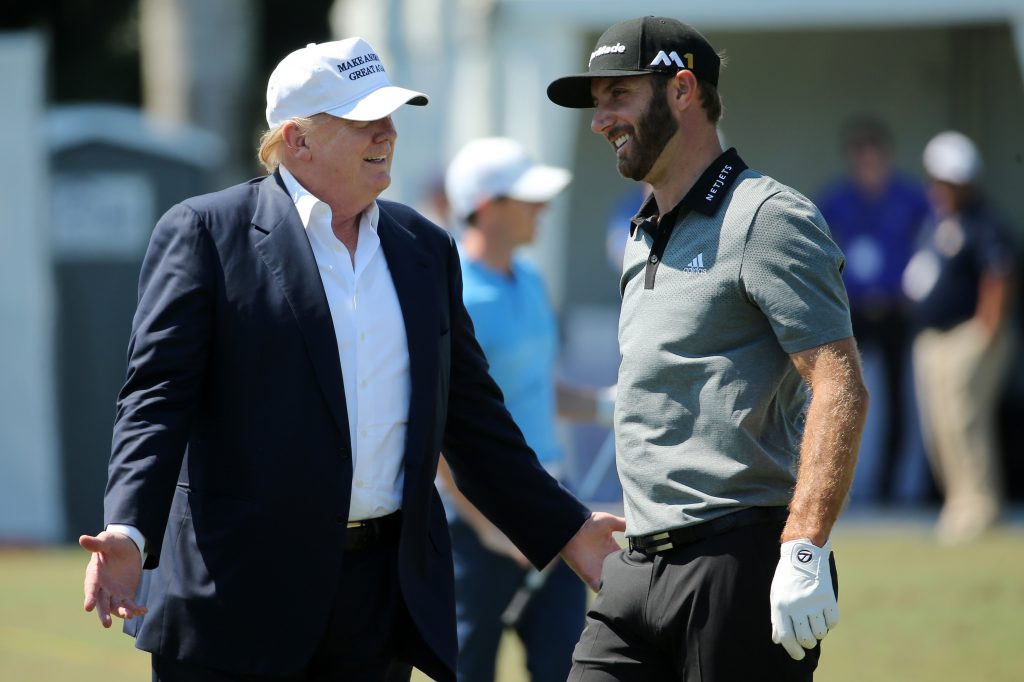 Donald Trump (l.) und US-Golfstar Dustin Johnson