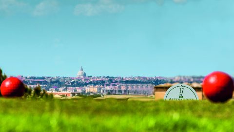 Im Marco Simone Golf Club steigt der Ryder Cup 2022. Die gesamte Anlage wird noch aufwändig umgebaut; der Blick zum Petersdom aber wird bleiben.