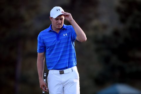 AUGUSTA, GEORGIA - APRIL 10: Jordan Spieth of the United States reacts after finishing on the 18th green during the final round of the 2016 Masters Tournament at Augusta National Golf Club on April 10, 2016 in Augusta, Georgia. (Photo by Harry How/Getty Images)