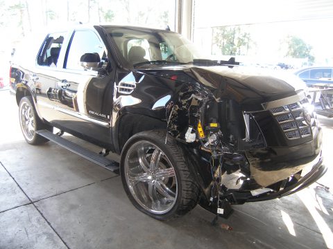 ORLANDO, FL - DECEMBER 02: In this handout photo provided by The Florida Highway Patrol, the vehicle driven by Tiger Woods during his accident is seen on December 2, 2009 in Orlando, Florida. Woods crashed the SUV into the fire hydrant and tree next to his Florida home in the early hours of November 27. FHP charged Woods with careless driving which carries a $164 fine and four points on his driving record. Woods released a statement on his website saying, 'I have let my family down and I regret those transgressions with all of my heart.'. (Photo by Florida Highway Patrol via Getty Images)