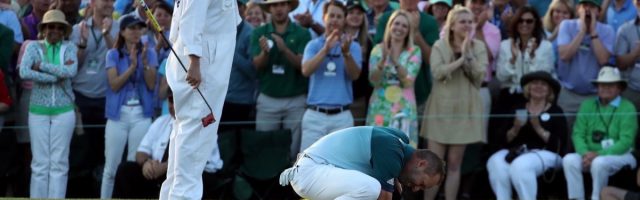 The Masters - Final Round AUGUSTA, GA - APRIL 09:  Sergio Garcia of Spain celebrates after defeating Justin Rose (not pictured) of England on the first playoff hole during the final round of the 2017 Masters Tournament at Augusta National Golf Club on April 9, 2017 in Augusta, Georgia.  (Photo by David Cannon/Getty Images) 