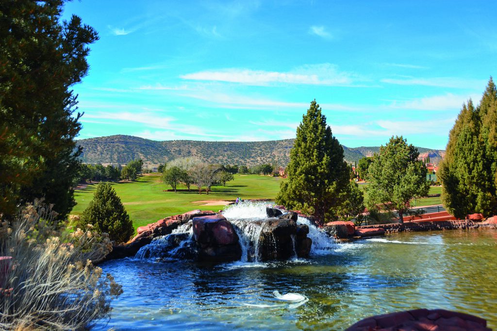 Blick vom Clubhaus Richtung Bahn 1 vom Sedona Golf Resort in Arizona. Foto: I.v.Wilcke