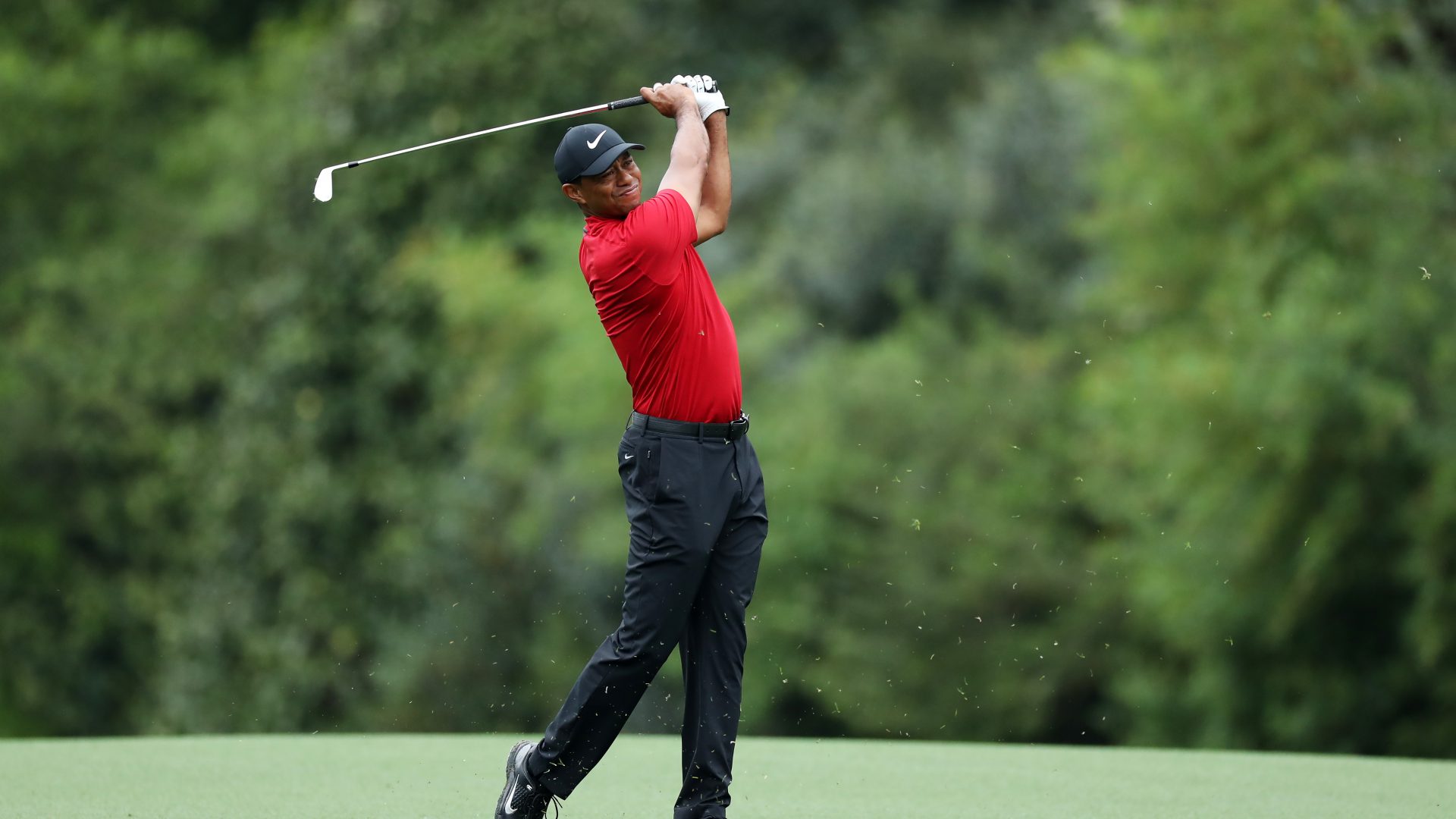 Der Golfschwung von Tiger Woods. Beim Masters 2019.