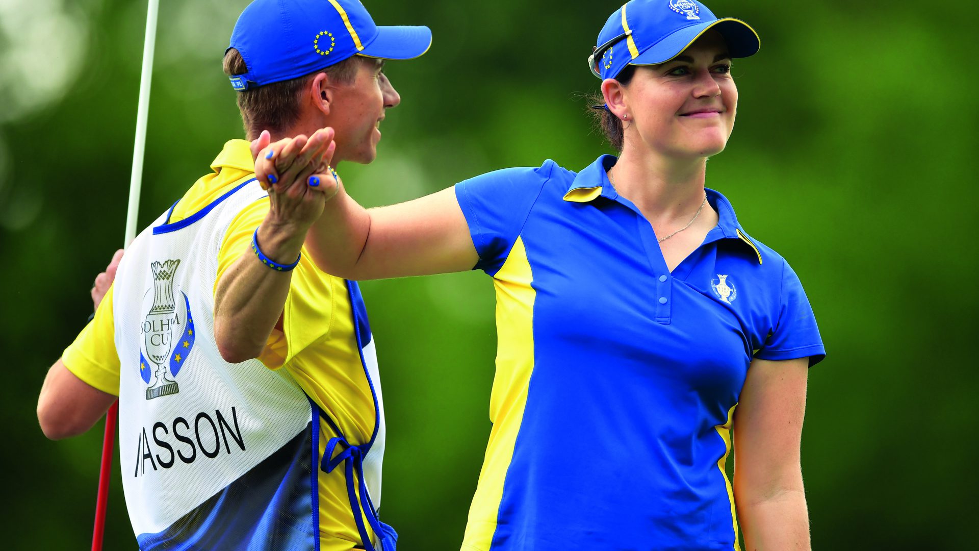 Caroline Masson beim Solheim Cup 2017 in Des Moines.