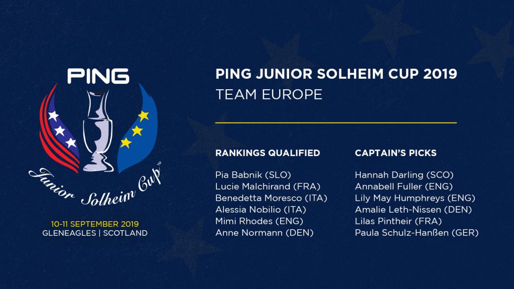 Team Europa Ping Junior Solheim Cup 2019