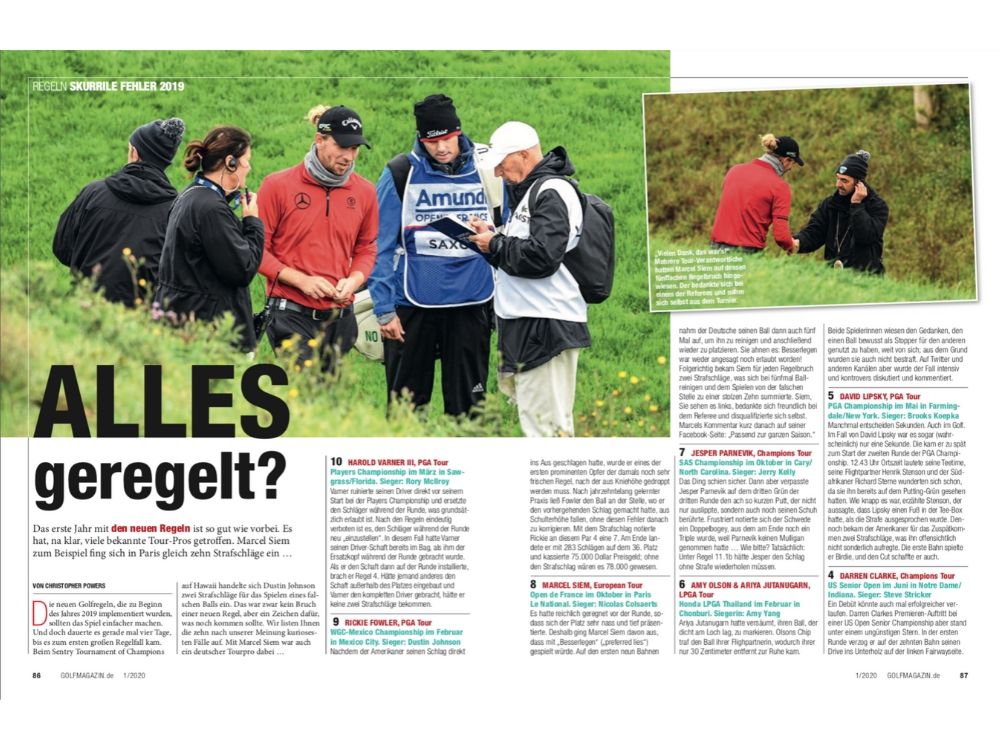 GOLF MAGAZIN Januar 2020 Regeln