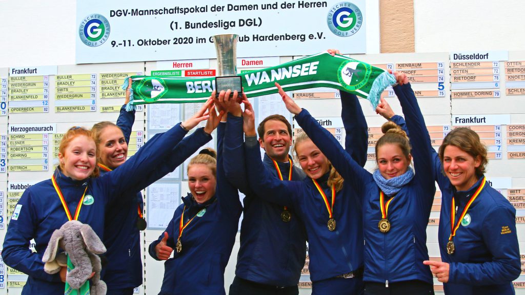 Die Deutschen Mannschaftsmeister 2020 der Damen: Das Team vom GLC Berlin-Wannsee (Foto: DGV/stebl)