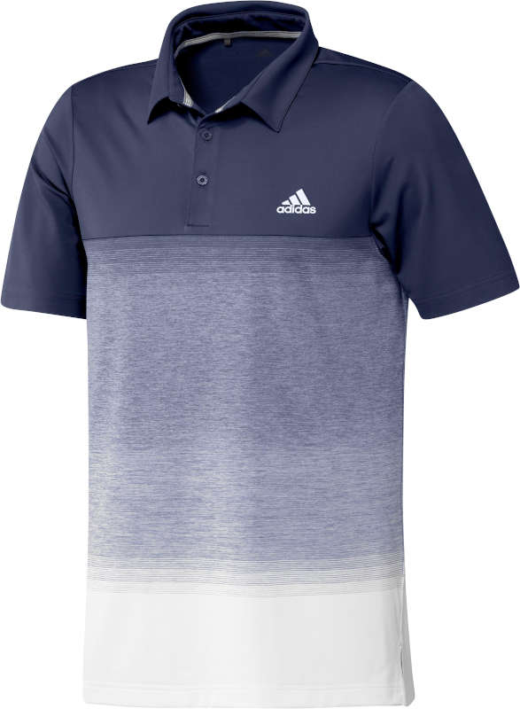 »Ultimate365 Print«: Wer sich auf dem Golfplatz zu Hause fühlt, für den ist dieses lässige Adidas-Polo-Shirt der ideale Begleiter. Es punktet mit atmungsaktivem Komfort und gewährleistet volle Bewegungsfreiheit im Golfschwung. Farben: Koralle/Weiß, Dunkelgrau/Mittelgrau, Blau/Weiß, Blau/Hellblau, Purple/Flieder Preis: 64,95 Euro