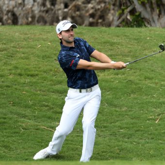 TENERIFE, SPAIN - MAY 02: Nicolai Von Dellingshausen of Germany plays his second shot on the 15th hole during Day Four of the Tenerife Open at Golf Costa Adeje on May 02, 2021 in Tenerife, Spain. (Photo by Warren Little/Getty Images)