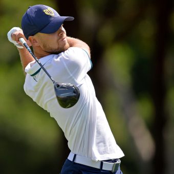 CADIZ, SPAIN - JUNE 13: Hurly Long of Germany tees off on the first hole during Day Four of the Challenge de Cadiz at Iberostar Real Club de Golf Novo Sancti Petri on June 13, 2021 in Cadiz, Spain. (Photo by Octavio Passos/Getty Images)