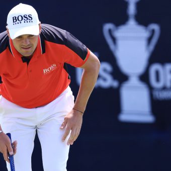 SAN DIEGO, CALIFORNIA - JUNE 17: Martin Kaymer of Germany lines up a putt on the 18th green during the first round of the 2021 U.S. Open at Torrey Pines Golf Course (South Course) on June 17, 2021 in San Diego, California. (Photo by Sean M. Haffey/Getty Images)