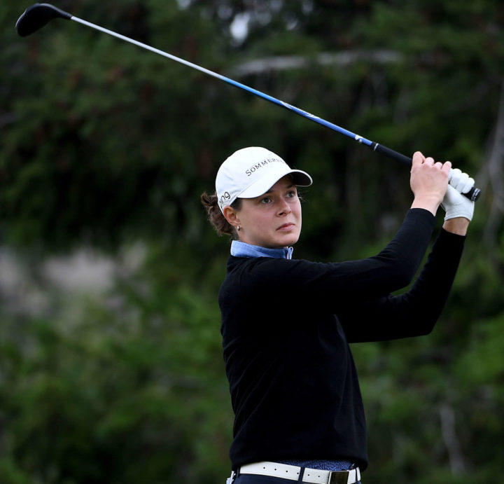 PORTLAND, OREGON - SEPTEMBER 17: Esther Henseleit of Germany hits her tee shot on the second hole during Round Two of the Cambia Portland Classic at the Oregon Golf Club on September 17, 2021 in Portland, Oregon. (Photo by Steve Dykes/Getty Images)