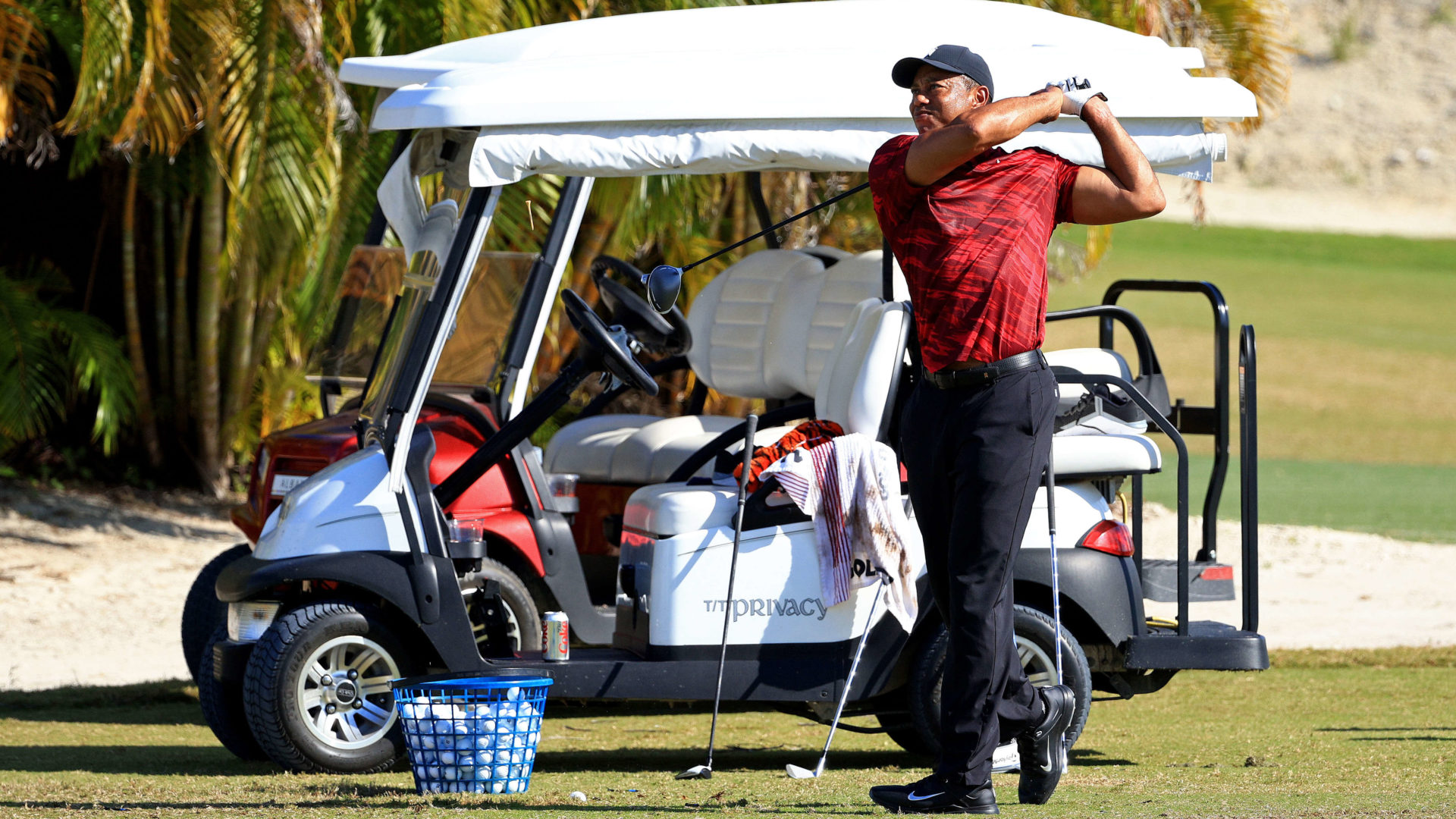 tiger woods-hero world challenge-2021- training-bahamas