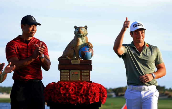 tiger woods-viktor hovland-hero world challenge--bahamas-2021