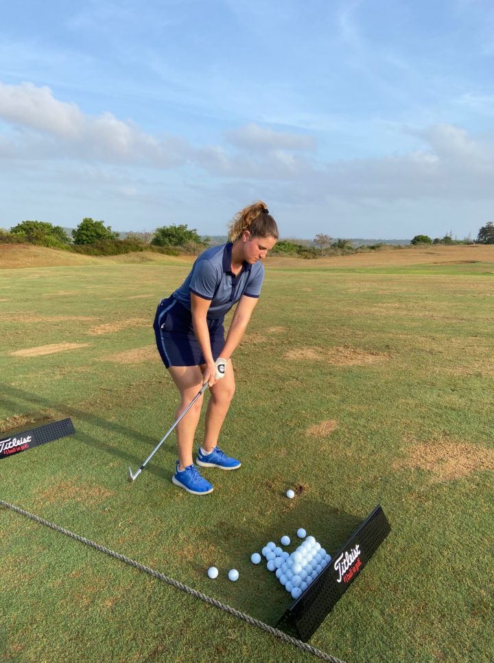 Leonie Harm am Mittwoch beim Warm-Up auf der Range. Harms Tee-Time ist am Donnerstag um 12.52 Uhr.