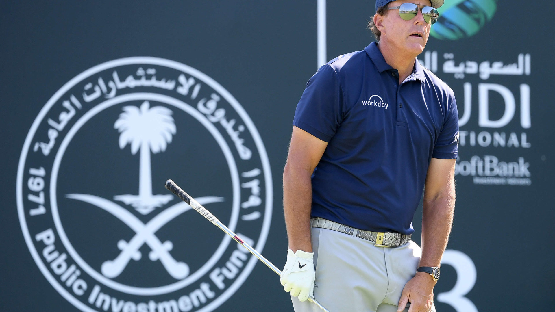 KAEC, SAUDI ARABIA - FEBRUARY 06: Phil Mickelson of the USA in action during the third round of the Saudi International powered by SoftBank Investment Advisers at Royal Greens Golf and Country Club on February 06, 2021 in King Abdullah Economic City, Saudi Arabia. (Photo by Ross Kinnaird/Getty Images)