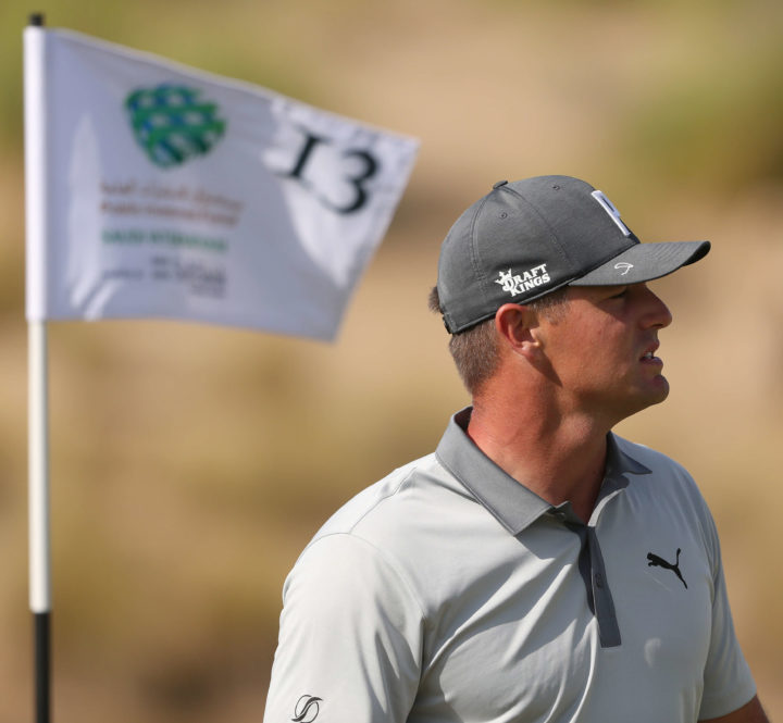 AL MUROOJ, SAUDI ARABIA - FEBRUARY 02: Bryson DeChambeau of The USA during a practice round prior to the PIF Saudi International at Royal Greens Golf & Country Club on February 02, 2022 in Al Murooj, Saudi Arabia. (Photo by Oisin Keniry/Getty Images)