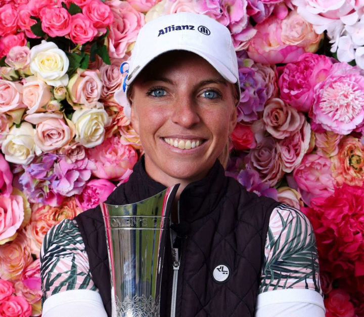 pga of germany awards Ladies European Tour 2020, AIG Women's Open, Royal Troon, Scotland, UK. 20-23 Aug. Sophia Popov of Germany the winner with the trophy after the final round.