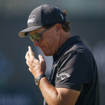AL MUROOJ, SAUDI ARABIA - FEBRUARY 01: Phil Mickelson of The USA during a practice round prior to the PIF Saudi International at Royal Greens Golf & Country Club on February 01, 2022 in Al Murooj, Saudi Arabia. (Photo by Oisin Keniry/Getty Images)
