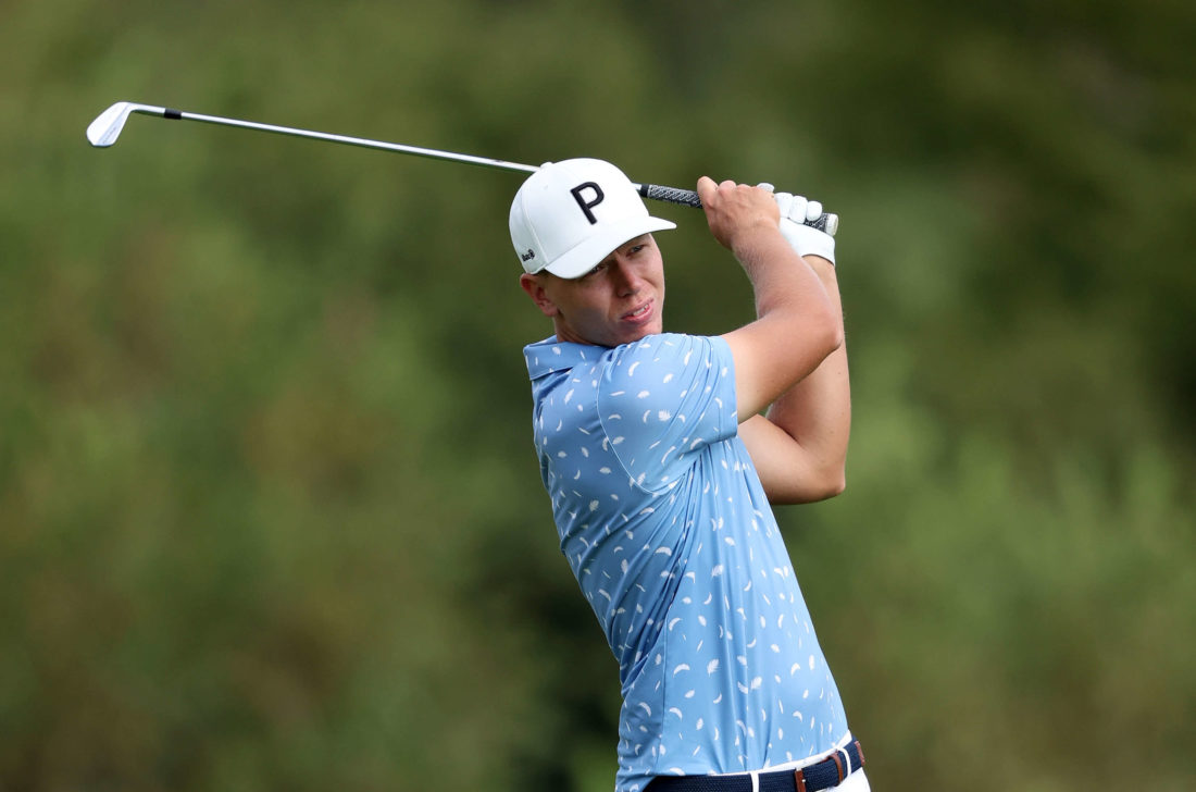 JOHANNESBURG, SOUTH AFRICA - MARCH 20: Matti Schmid of Germany plays his second on the 10th hole during the final round of the Steyn City Championship at The Club at Steyn City on March 20, 2022 in Johannesburg, tour news, South Africa. (Photo by Warren Little/Getty Images)