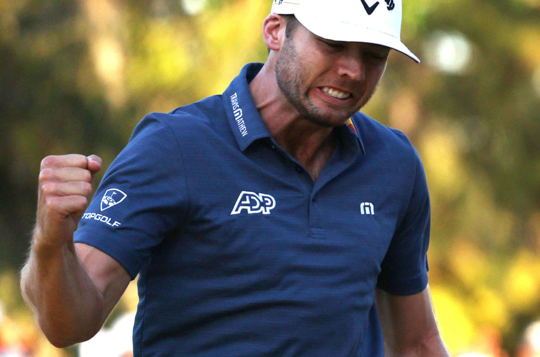 tour news-PALM HARBOR, FLORIDA - MARCH 20: Sam Burns of the United States reacts to his winning putt on the 16th green during a playoff in the final round of the Valspar Championship on the Copperhead Course at Innisbrook Resort and Golf Club on March 20, 2022 in Palm Harbor, Florida. (Photo by Douglas P. DeFelice/Getty Images)