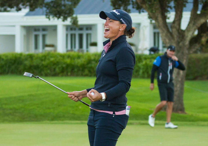 02/04/2022. Ladies European Tour 2022. Investec South African Women's Open, Steenberg Golf Club, Cape Town, South Africa. March 30 - April 2 2022. Lee-Anne Pace of South Africa during the play off. Credit: Tristan Jones/LET
