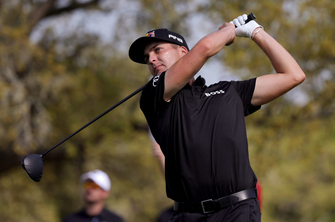 SAN ANTONIO, TEXAS - APRIL 03: Matthias Schwab of Austria plays his shot from the second tee during the fourth round of the Valero Texas Open at TPC San Antonio on April 03, 2022 in San Antonio, Texas. tour news (Photo by Carmen Mandato/Getty Images)