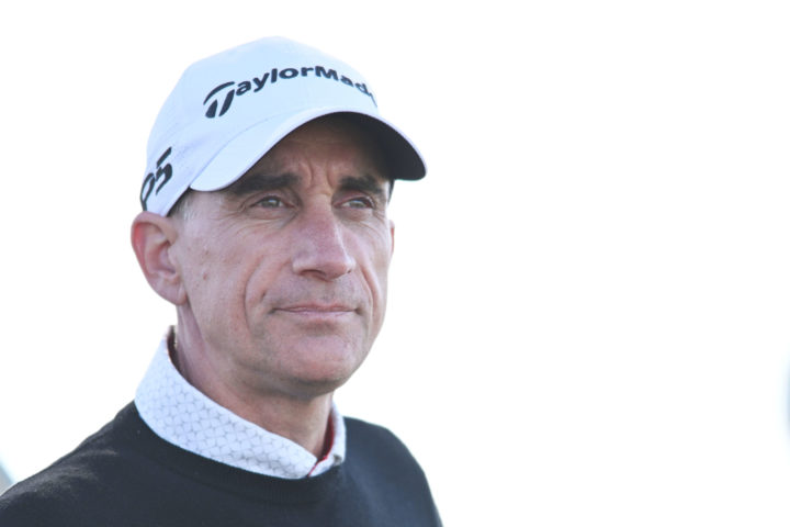 PEBBLE BEACH, CALIFORNIA - FEBRUARY 04: Taylormade CEO David Abeles looks on during the second round of the AT&T Pebble Beach Pro-Am at the Monterey Peninsula Country Club Shore Course on February 04, 2022 in Pebble Beach, California. (Photo by Orlando Ramirez/Getty Images)