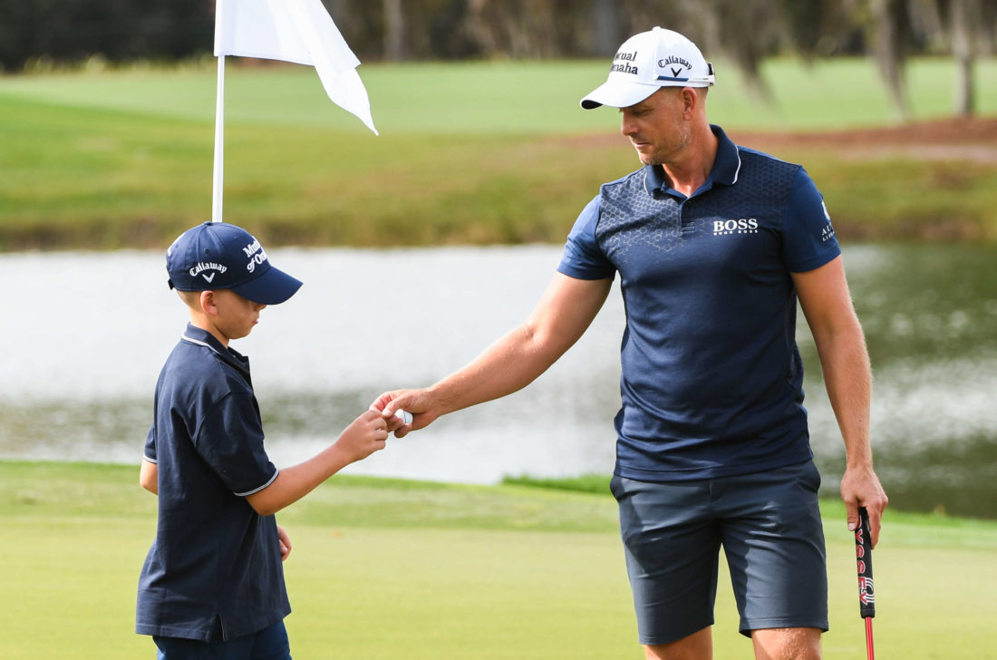 ORLANDO, FL - DECEMBER 16: Henrik Stenson of Sweden play with his son Karl Stenson during the PGA TOUR Champions Thursday Pro-am at PNC Championship at Ritz-Carlton Golf Club on December 16, 2021 in Orlando, Florida. (Photo by Ben Jared/PGA TOUR via Getty Images)