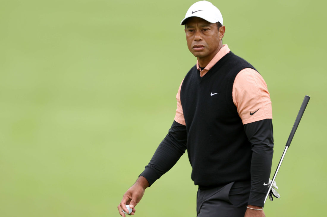 TULSA, OKLAHOMA - MAY 21: Tiger Woods of the United States walks on the 16th hole during the third round of the 2022 PGA Championship at Southern Hills Country Club on May 21, 2022 in Tulsa, Oklahoma. tour news (Photo by Christian Petersen/Getty Images)