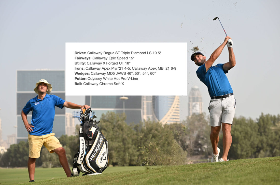 DOHA, QATAR - MARCH 22: Adri Arnaus of Spain plays a shot during a practice round prior to the Commercial Bank Qatar Masters at Doha Golf Club on March 22, 2022 in Doha, Qatar.tour news (Photo by Stuart Franklin/Getty Images)