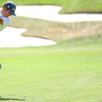 ANTWERPEN, BELGIUM - MAY 15: Yannik Paul of Germany hits his second shot on the 8th hole during Day Four of the Soudal Open at Rinkven International Golf Club on May 15, 2022 in Antwerpen, Belgium. tour news (Photo by Warren Little/Getty Images)