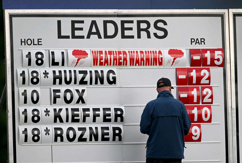 Regenspektakel und Spielunterbrechung an Tag 2 der BMW International Open 2022 im GC München Eichenried. (Foto: Getty Images)