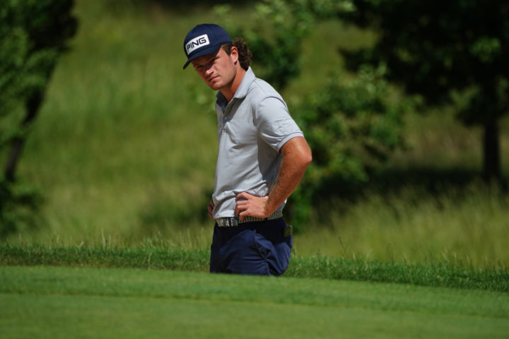 BRNO, CZECH REPUBLIC - JUNE 19: Freddie Schott of Germany looks on near the third green during Day Four of the Kaskada Golf Challenge at Kaskada Golf Resort on June 19, 2022 in Brno, Czech Republic.tour news (Photo by Johannes Simon/Getty Images)