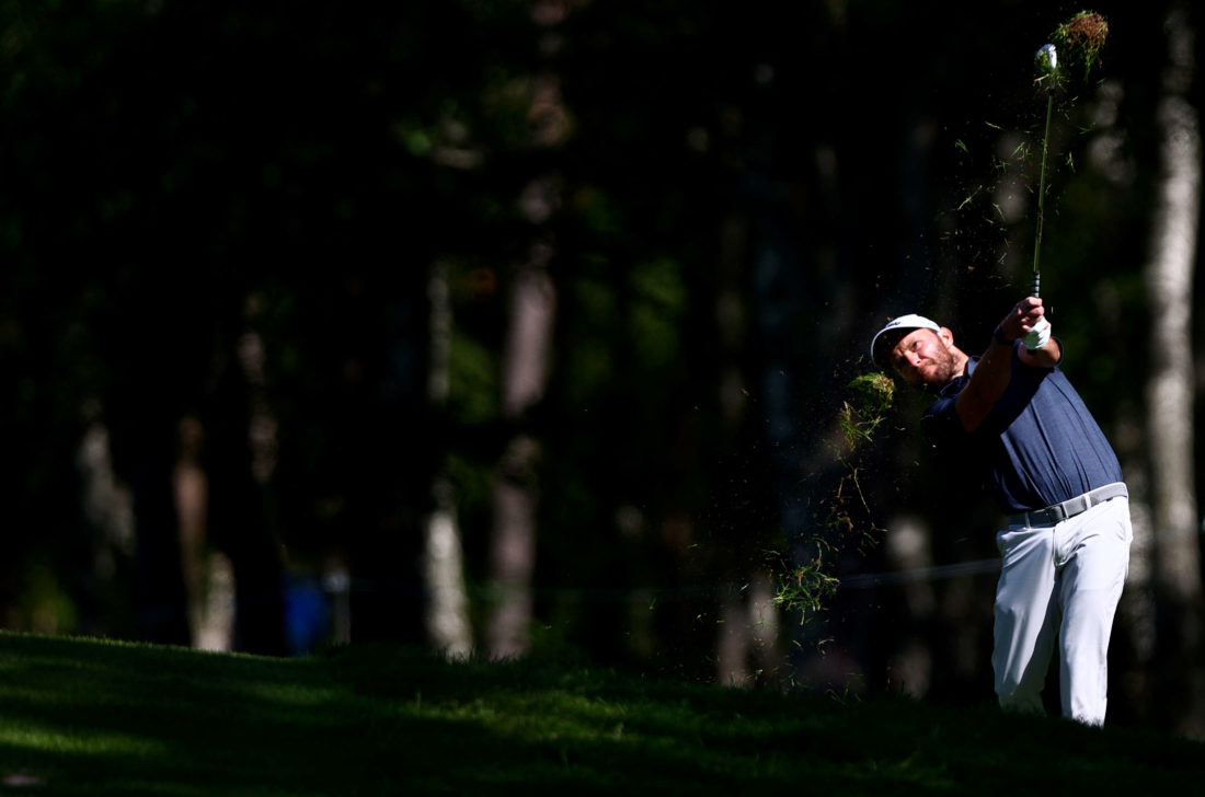 HALMSTAD, SWEDEN - JUNE 11: Maximilian Kieffer of germany plays his 2nd shot on the 15th hole during Day Three of the Volvo Car Scandinavian Mixed Hosted by Henrik & Annika at Halmstad Golf Club on June 11, 2022 in Halmstad, Sweden. (Photo by Naomi Baker/Getty Images)