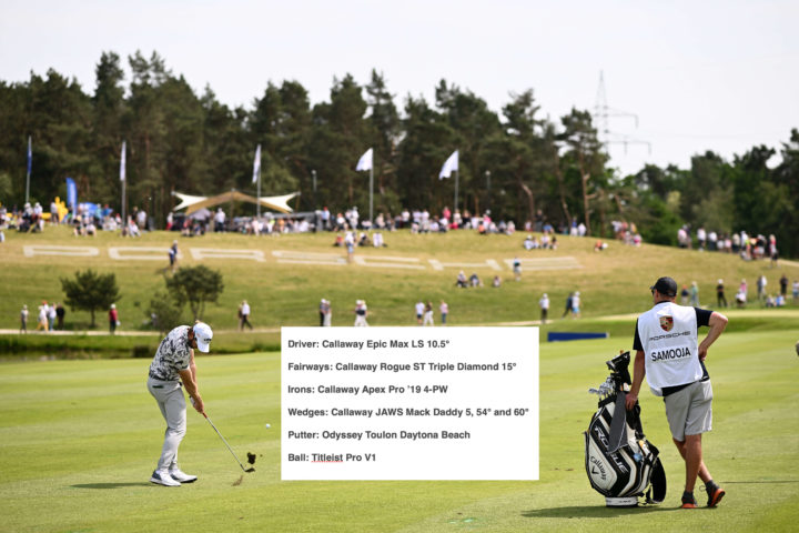 HAMBURG, GERMANY - JUNE 05: Kalle Samooja of Finland plays his third shot at the 16th hole during Day Four of the Porsche European Open at Green Eagle Golf Course on June 5, 2022 in Hamburg, Germany. tour news (Photo by Stuart Franklin/Getty Images)