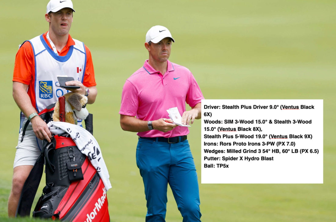 ETOBICOKE, ONTARIO - JUNE 12: Rory McIlroy of Northern Ireland lines up a shot on the first hole during the final round of the RBC Canadian Open at St. George's Golf and Country Club on June 12, 2022 in Etobicoke, Ontario. tour news (Photo by Vaughn Ridley/Getty Images)