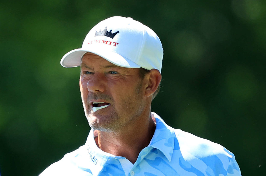 AKRON, OHIO - JULY 10: Alex Cejka of Germany waits to play a shot on the third hole during the final round of the Bridgestone SENIOR PLAYERS Championship at Firestone Country Club on July 10, 2022 in Akron, Ohio. tour news (Photo by Sam Greenwood/Getty Images)