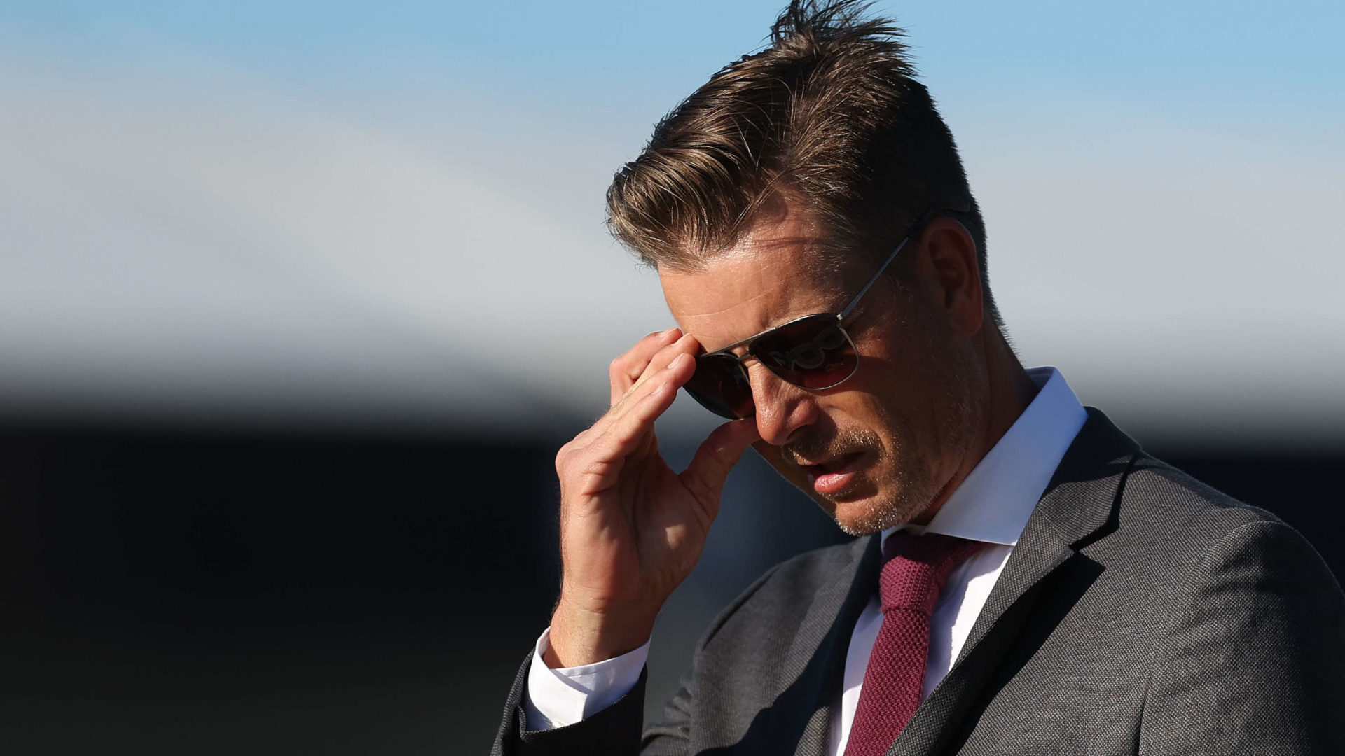 ST ANDREWS, SCOTLAND - JULY 12: Henrik Stenson of Sweden and Louis Oosthuizen of South Africa talk before the Past Champions Dinner prior to The 150th Open at St Andrews Old Course on July 12, 2022 in St Andrews, Scotland. (Photo by Oisin Keniry/R&A/R&A via Getty Images)