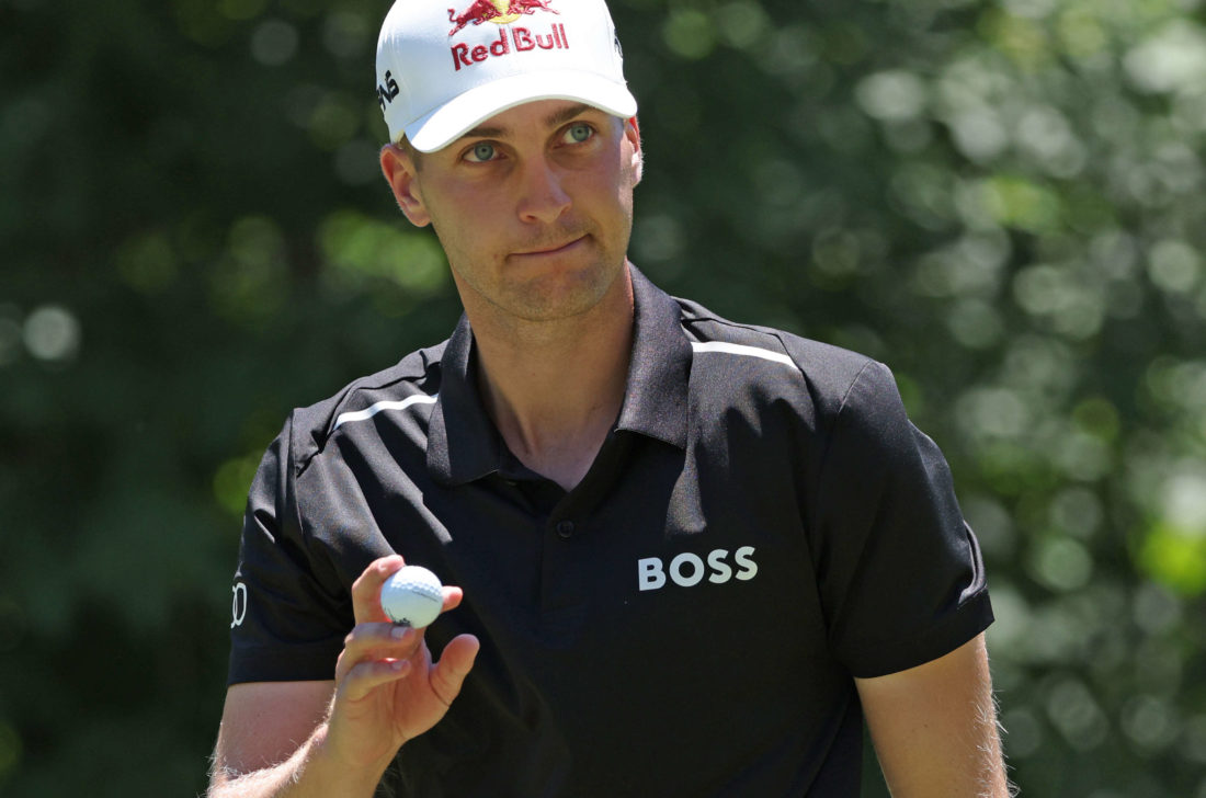 SILVIS, ILLINOIS - JULY 03: Matthias Schwab of Austria reacts to his putt on from the fifth green during the final round of the John Deere Classic at TPC Deere Run on July 03, 2022 in Silvis, Illinois. tour news (Photo by Dylan Buell/Getty Images)