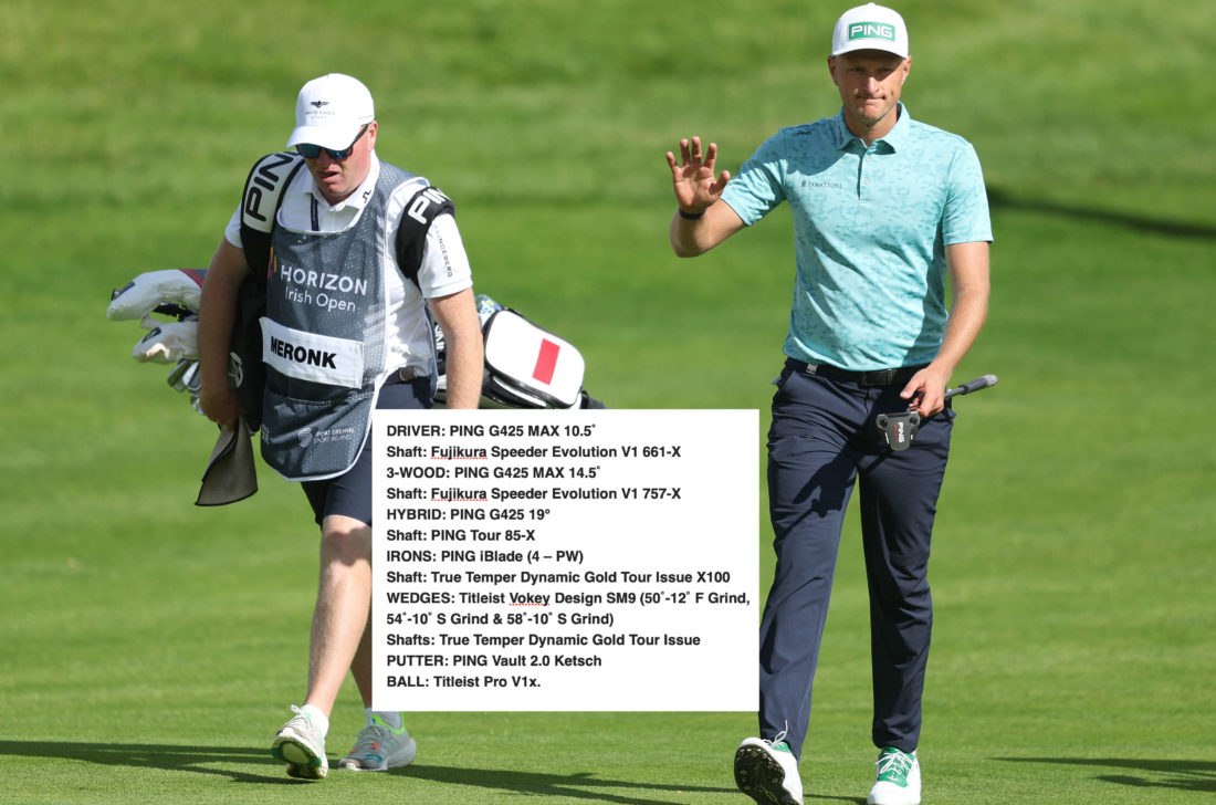 THOMASTOWN, IRELAND - JULY 02: Adrian Meronk of Poland acknowledges the crowd on the 18th green during Day Three of the Horizon Irish Open at Mount Juliet Estate on July 02, 2022 in Thomastown, Ireland. (Photo by Richard Heathcote/Getty Images)