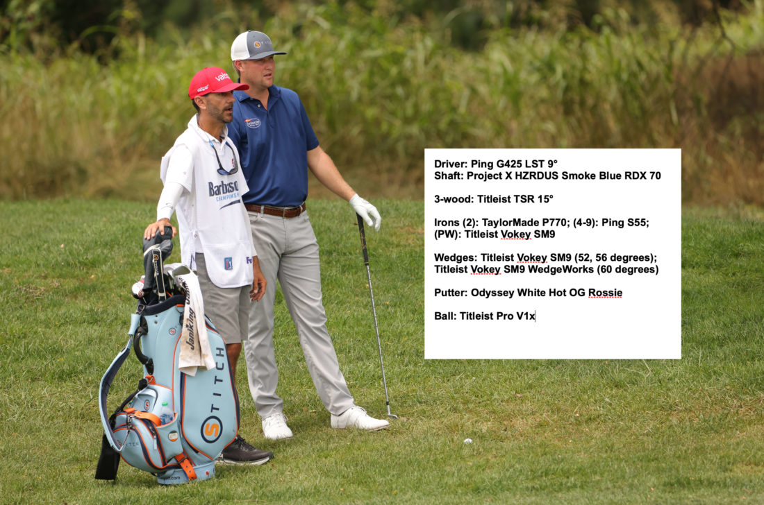 NICHOLASVILLE, tour news-KENTUCKY - JULY 10: Trey Mullinax of the United States prepares to play his second shot on the fifth hole during the final round of the Barbasol Championship at Keene Trace Golf Club on July 10, 2022 in Nicholasville, Kentucky. (Photo by Jamie Squire/Getty Images)