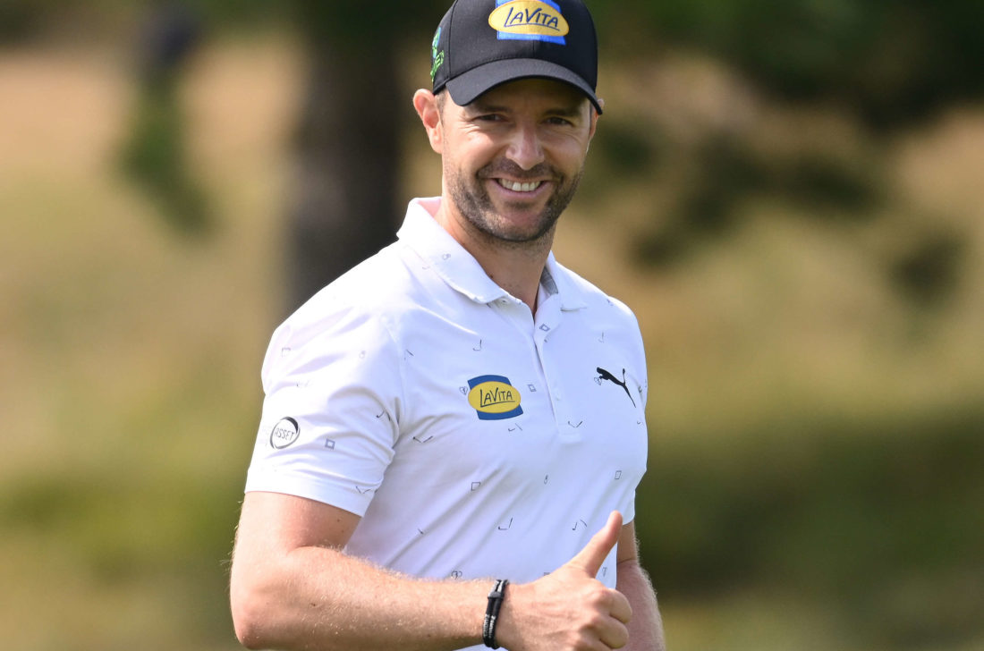 PRAGUE, CZECH REPUBLIC - AUGUST 21: Marcel Schneider of Germany reacts on the 9th fairway during Day Four of the D+D Real Czech Masters at Albatross Golf Resort on August 21, 2022 in Prague, Czech Republic. tour news (Photo by Ross Kinnaird/Getty Images)