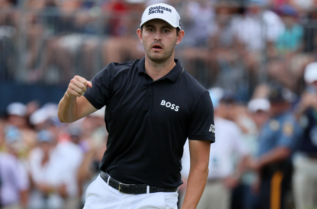 WILMINGTON, DELAWARE - AUGUST 21: Patrick Cantlay of the United States reacts to a missed putt for birdie on the 18th green during the final round of the BMW Championship at Wilmington Country Club on August 21, 2022 in Wilmington, Delaware. tour news (Photo by Andy Lyons/Getty Images)